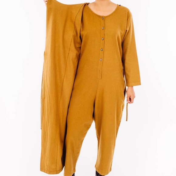 Black Crane Flannel Jumpsuit size xs - Picture 2 of 7